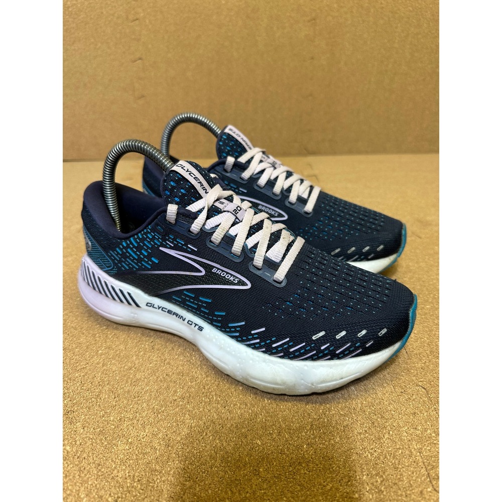Brooks Glycerin GTS 20 Womens 7.5 Navy Blue Running Shoes 1203701B499 Cushioned